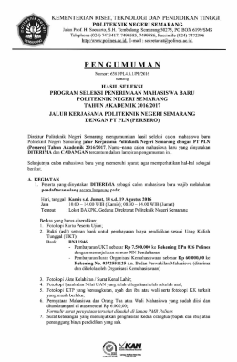 Pengumuman - Politeknik Negeri Semarang