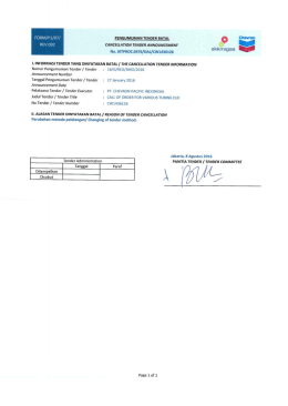 Page 1 FORM/P1/07/ PENGUMUMAN TENDER BATAL © Chevron