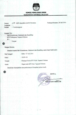 Page 1 KOMISI PEMILIHAN UMUM KABUPATENTAPANULI