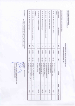Jadwal Kuliah - Pascasarjana Universitas Andalas