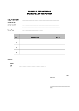 formulir pendaftaran bali mandara competition