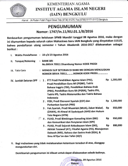 Page 1 KEMENTERIAN AGAMA INSTITUTAGAMA ISLAM NEGERI