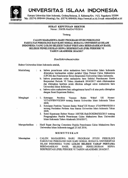 Pengumuman Lolos Seleksi PSB 6 Tahap 1 Prodi Psikologi