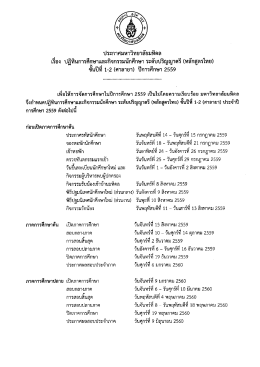 กำหนดการเปิด-ปิด 2559 (มหาวิทยาลัยมหิดล)
