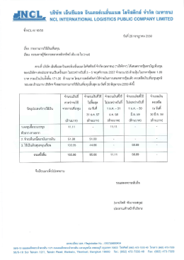 Page 1 து N ]CIL บสิษัท เอ็นซีแอล อินเตอส์เนชันแนลโลจิสติกส์ จำกัด