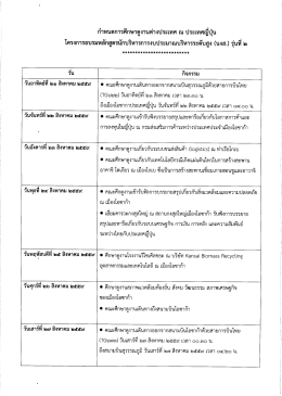 Page 1 กำหนดการศึกษาดูงานต่างประเทศ ณ ประเทศญี่ปุ่น โครงการอบรม
