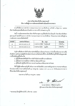 รายชื่อผู้ผ่านการเลือกสรรเพื่อจัดจ้างเป็น พนักงานราชการ ตำแหน่งพนักงาน