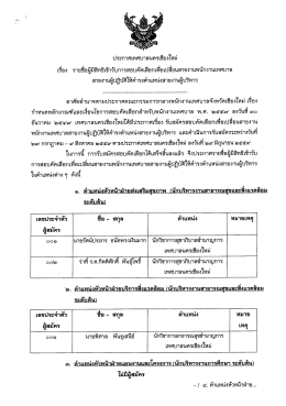 ประกาศเทศบาลนครเชียงใหม่ เรื่อง