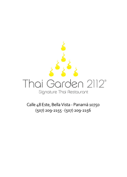 Menú - Thai Garden 2112