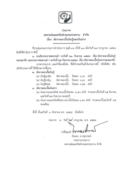 ประกาศ อัตราดอกเบี้ยเงินกู้และเงินฝาก