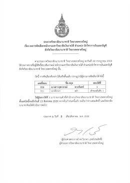 Page 1 ประกาศวิทยาลัยนานาชาติ วิทยาเขตหาดใหญ่ เรือง ผลการคัดเลือก