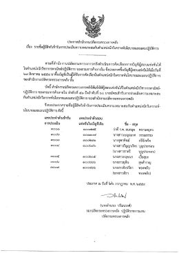 ประกาศรายชื่อ - กระทรวงการคลัง