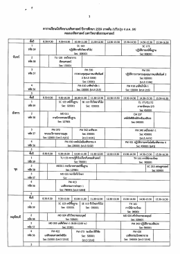 ตารางเรียน นักศึกษาคณะเภสัชศาสตร์ ภาคต้น ประจำปีการศึกษา 2559