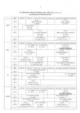 ตารางเรียน นักศึกษาคณะเภสัชศาสตร์ ภาคต้น ประจำปีการศึกษา 2559