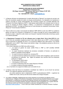 EOI – Algérie - Service de consultant pour la mise à disposition d