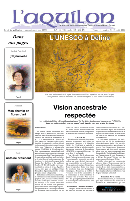 Vision ancestrale respectée L`UNESCO à Délįne
