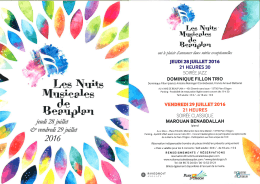 Programmation les nuits musicales de Beauplan