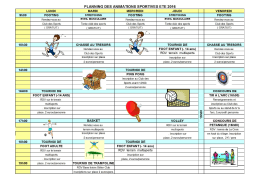 planning des animations sportives ete 2016
