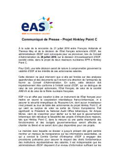 un communiqué d`EAS diffusé le 25 juillet