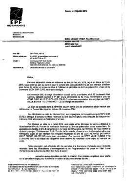 Pr&eacute;emption commune d`Ezy sur Eure - &Eacute;tablissement Public Foncier