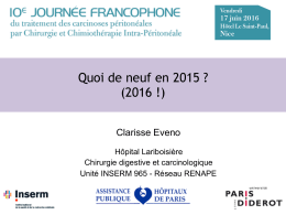 Quoi de neuf en 2015 ? (2016 !) - journee