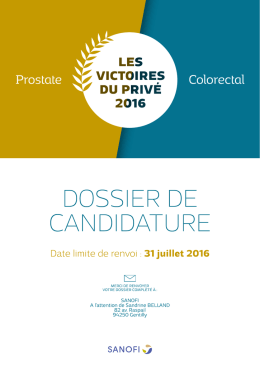Téléchargez et imprimez le dossier de candidature