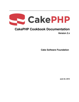 CakePHP Cookbook Documentation, Version 2.x