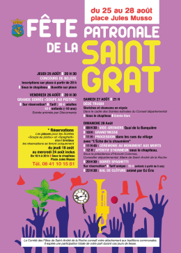 Programme du Festin de la Saint-Grat 2016 - Saint