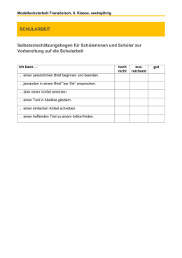 Modellschularbeiten, Lebende Fremdsprachen: Französisch 6jährig, 6