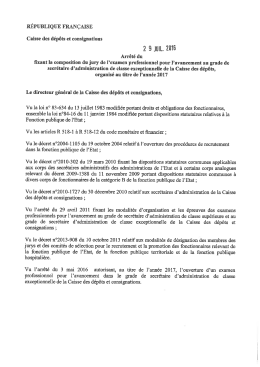 Composition du jury - Groupe Caisse des Dépôts