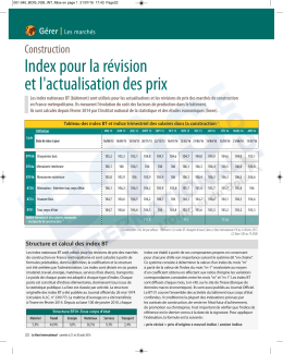 Index pour la révision et l`actualisation des prix