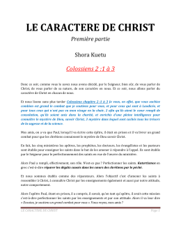 le caractere de christ