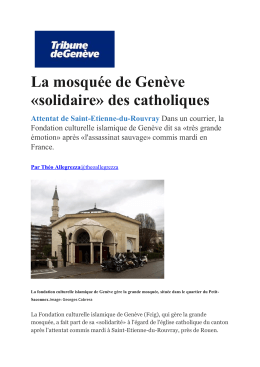 La mosquée de Genève «solidaire» des catholiques