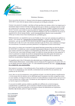 Réponse de M le Maire à l`analyse de M Souchet