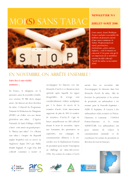 Téléchargez la newsletter n°1 de Moi(s) sans tabac en Nouvelle