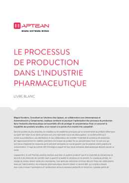 le processus de production dans l`industrie pharmaceutique
