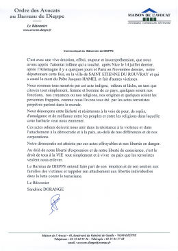 Communiqué du Bâtonnier
