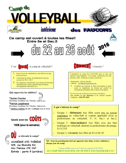 Camp de volleyball des Faucons 2016