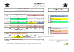 Planning - ESL Gymnastique