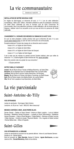 21 août 2016 - paroisses Lotbinière Est