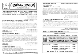 Programme UNION - Cinema Union