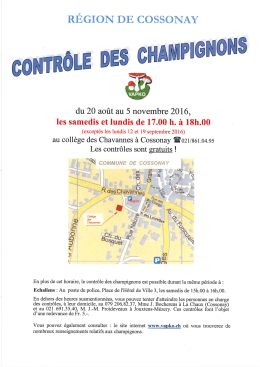 Contr&ocirc;le des champignons - r&eacute;gion Cossonay