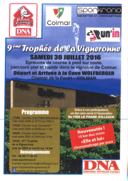 Page 1 - - aroua SAMEDI 30 JUILLET 2016 Epreuves de course à