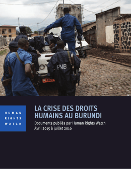 La crise des droits humains au Burundi