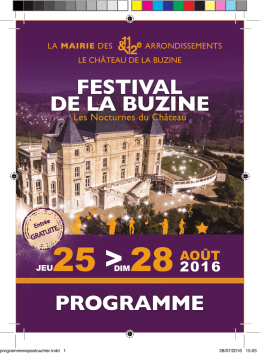 PROGRAMME - Festival de la Buzine - Marseille Mairie 11 et 12ème