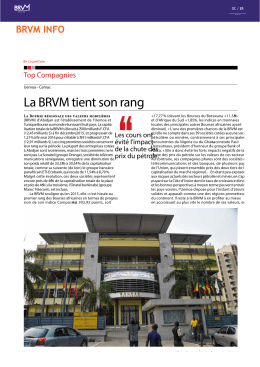 La BRVM tient son rang