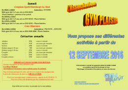 Programme - Accueil Gym Plaisir