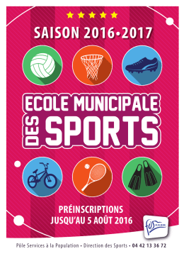 Plaquette Ecole Municipale des Sports Saison 2016