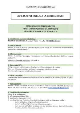 Page 1 COMMUNE DE GELLAINVILLE AVIS D`APPEL PUBLIC A
