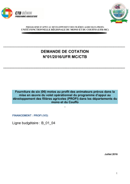 DEMANDE DE COTATION N°01/2016/UFR MC/CTB